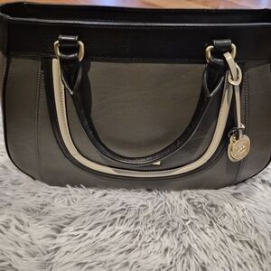 Brahmin Black and Tan Shoulder Bag
